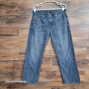 Levi's Jeans Tag 36x30 Measures 32x29 Loose Straight 569 Medium Dark Wash Denim
